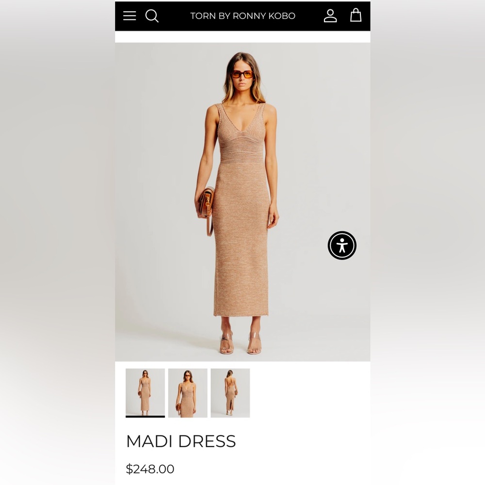 Torn by Ronny Kobo Madi Dress - Tan